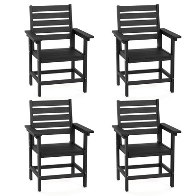 Arceso 18'' HDPS Outdoor Dining Chair, Patio Chair with Armrest for Backyard