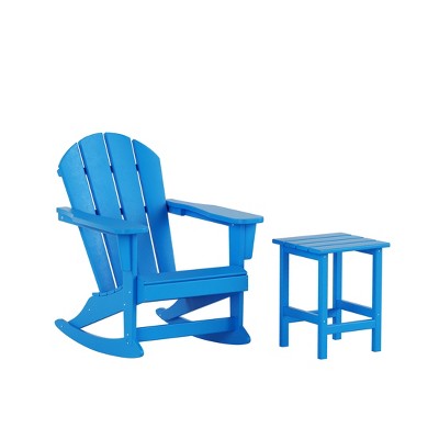 WestinTrends 2-Piece Set Outdoor Adirondack Rocking Chair with Side Table