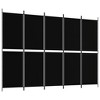 vidaXL 5-Panel Room Divider Black 98.4"x70.9" Fabric - 2 of 4