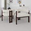 Beige Dining Chair Set of 2,Teddy Upholstered Armchair With 3 Legs,Barrel Dining Chair,Side Chairs,Accent Chair For Living Room-Cuddlewood - 3 of 4