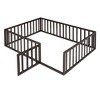 CAVINAS Twin/Full/Queen Size Bed Frame with Heightened Fences,Solid Wood Floor Bed for Kids Room,Bedroom,Playroom - 4 of 4