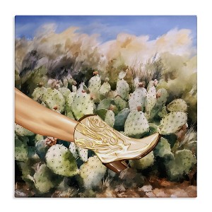 Stupell Industries Cowgirl Boot & Cactus, 36" x 36" - 1 of 4