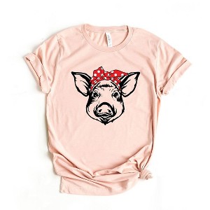 Simply Sage Market Women's Pig and Bandana Short Sleeve Graphic Tee - 1 of 3