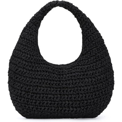 BEAFUP Women's Straw Shoulder Bag - Stylish Summer Beach Tote with Detachable Chain Strap, Ideal for Travel and Casual Use