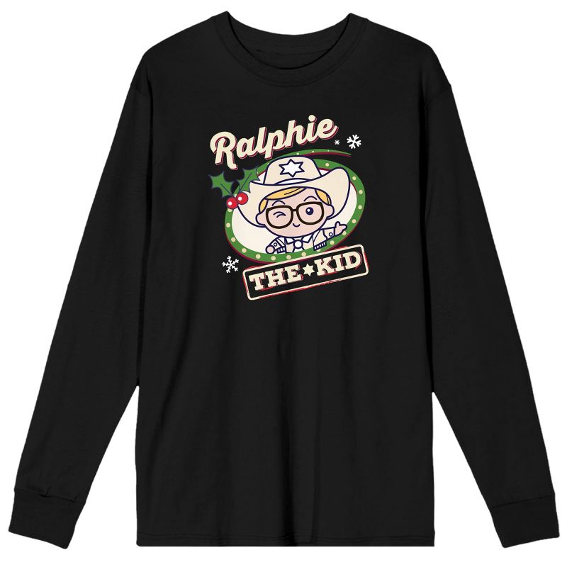 A Christmas Story Ralphie the Kid Men's Black Long Sleeve Shirt-, 1 of 2