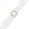 INSPIRE CHIC Women's Fashion Wide Elastic Pearl Metal Fastener Thick Trimmed Stretchy Waist Belts 1 Pc - 2 of 4
