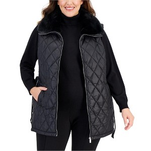Calvin Klein Womens Quilt Faux Fur Vest - 1 of 1