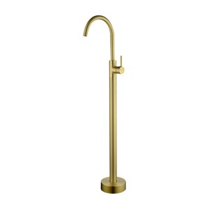 Cobbe Floor Standing Tub Faucet Single Handle Standing Shower Faucet with Handheld Shower Swivel Spout and 59-Inch Hose Brushed Gold - 1 of 4