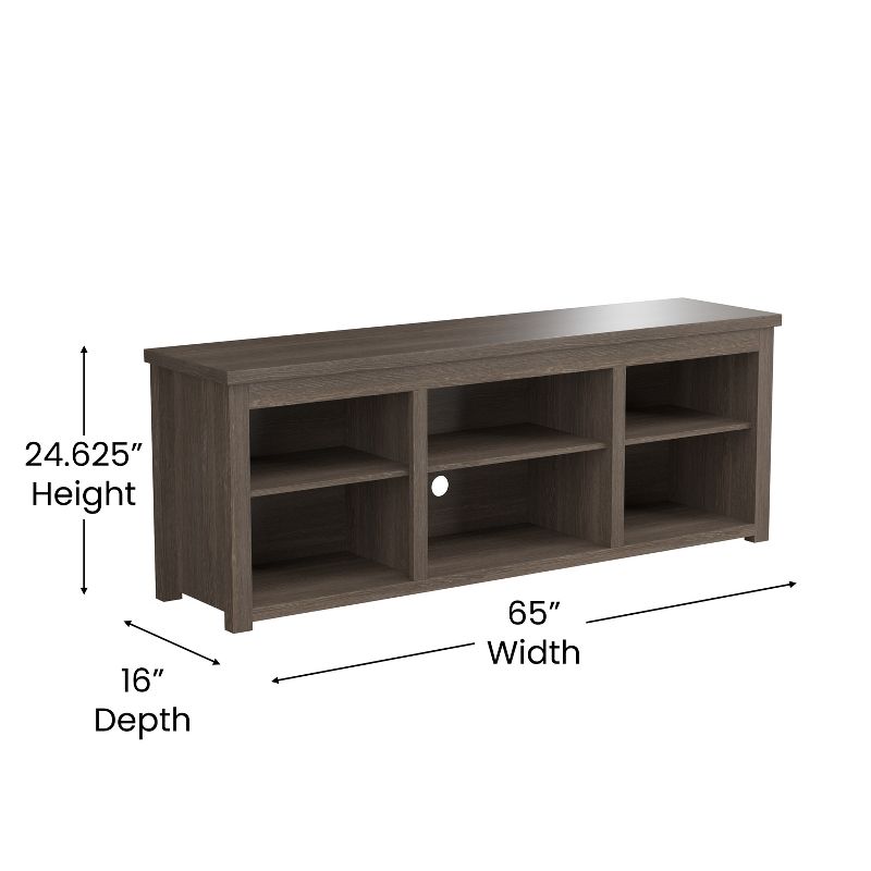 Emma and Oliver Cube Style TV Stand for up to 80" TV's - 65" Media Console with 6 Open Storage Shelves, 5 of 13