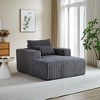 Modern 62.5" Single Sofa Chair, Plush Corduroy, Fluffy Lounge with Backrest Pillow for Living Room - 4 of 4