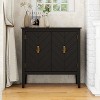 Storage Cabinet with Doors, Modern Black Accent Cabinet, Free Standing Cabinet, Wooden Buffet Sideboards for Bedroom, Kitchen,Home Office - 2 of 4