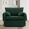Comfortable Swivel Accent Armchair Oversized Upholstered Single Sofa With Side Pockets Teddy Swivel Arm Chair For Living Room,Bedroom-Cuddlewood - 2 of 4