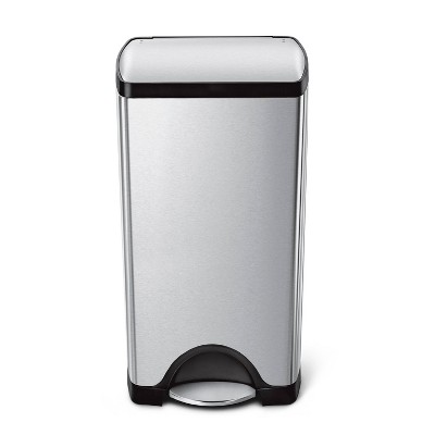 simplehuman 30L Rectangular Step Trash Can Brushed Steel