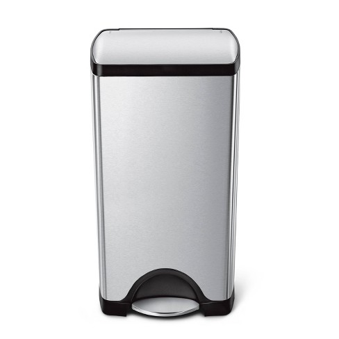 Simplehuman 6l Stainless Steel Semi-round Step Trash Can White : Target