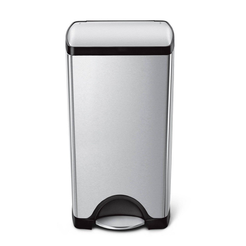 simplehuman 30L Rectangular Kitchen Step Trash Can Stainless Steel with Soft-Close Lid