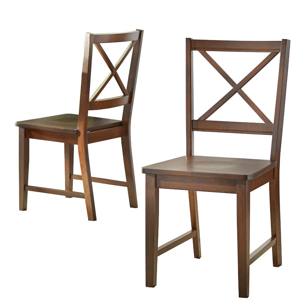 Set of 2 Virginia Crossback Dining Chairs Espresso - Buylateral