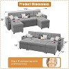 Couches for Living Room, Sofa Bed for Living Room with Hidden Storage Armrests, U-Shaped Sleeper Sofa with Cup Holders and USB Charging Ports - 2 of 4