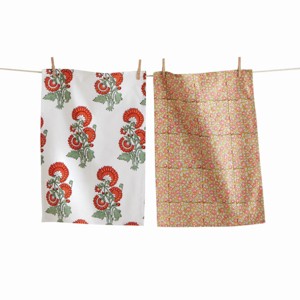 tagltd Phool Block Print Dish Towel Set/2 - 1 of 2