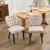 PAGED Tufted Upholstered Dining Chairs French Vintage Living Room Chairs Set of 2 Kitchen Chairs with Wood Frame for Dining Room, Kitchen - 2 of 4