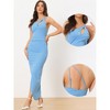 Allegra K Women's Sleeveless Cutout One-Shoulder Asymmetrical Ruched Dresses - 2 of 4