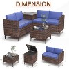 4-Piece All-Weather PE Rattan Set - Loveseat sofa & storage coffee table for backyard, poolside or porch conversations. - 2 of 4