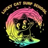Women's Lost Gods Lucky Cat Surf School T-Shirt - 2 of 4