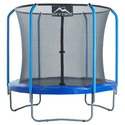 Skytric 8' Trampoline with Top Ring Enclosure System equipped with the "Easy Assemble Feature"