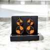 Slickblue 3.5" Maasai Bead Double-Circle Earrings - Fun & Lightweight in Black/Mango Orange or Black/White - 2 of 3