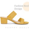 Perphy Women's Open Toe Dual Straps Block Heels Slide Sandals - 4 of 4