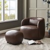 KINWELL 23" Wide Modern Faux Leather Upholstered Ottoman Footrest, PU Entryway Footstool - 2 of 4