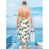 HAPPY BAY Men's Pareo Sarong Wraps Swim Bath One Size Snow Flamingo - 3 of 4