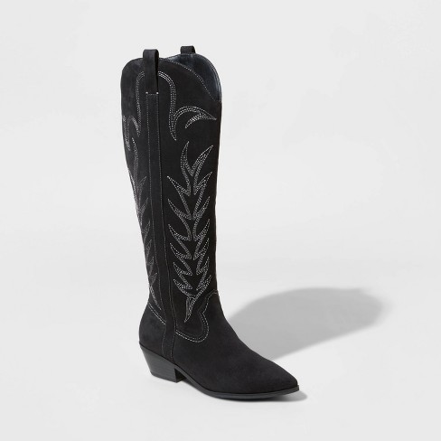 Women's Sommer Stitch Western Boots - Universal Thread™ Black 7.5 : Target