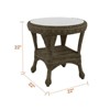 Covers & All Monterey 22 in Corner End Table, Two-Tier Driftwood Wicker w / Glass Top - 3 of 4