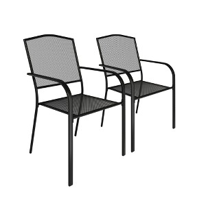 Mondawe 2-Piece Outdoor Patio Steel Mesh Chair,With Steel Frame & Breathable Mesh Dining Chair - 1 of 4