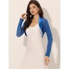 INSPIRE CHIC Women's Sheer Elegant Wedding Open Front Crop Bolero Shrugs - 2 of 4