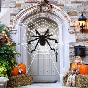 Syemin Decorative Holiday Scene Props Halloween Decorations Spider Outdoor Halloween Spider Mega Spider Scary Spider Outdoor, Black, 59"*59"*59" - 1 of 4