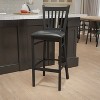 Emma and Oliver Black Vertical Back Metal Restaurant Dining Barstool - 2 of 4