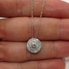 Pompeii3 3/4ct Diamond Double Halo Pendant 14K White Gold - 3 of 4