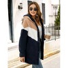 Coolmee Hooded Cardigan for Women Oversized Sweatshirt Fuzzy Fleece Blanket Hoodie Jacket with Front Button Down - 3 of 4