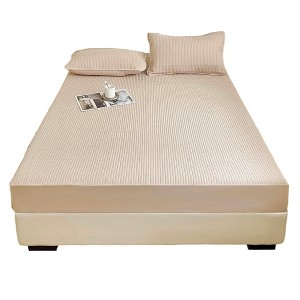 Unique Bargains Lattice Stitching Fitted Sheet 1 Pc - 1 of 4