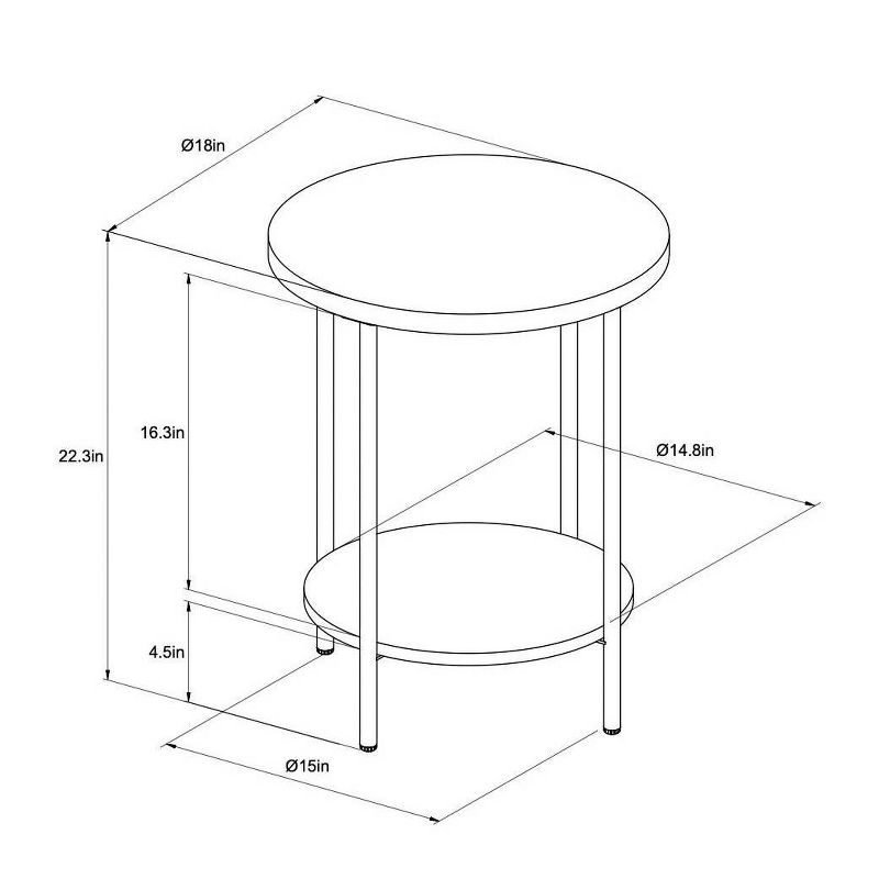 Wood and Metal Round End Table - Room Essentials™, 5 of 14