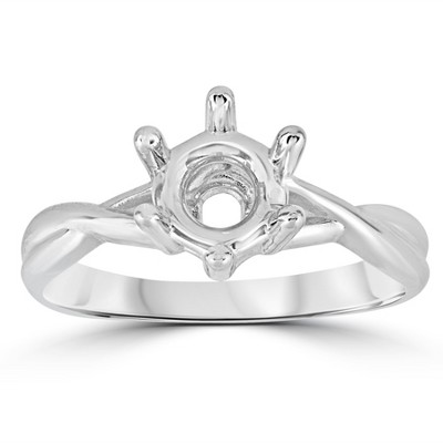 Pompeii3 14k White Gold Solitaire Round Twist Engagement Ring Setting