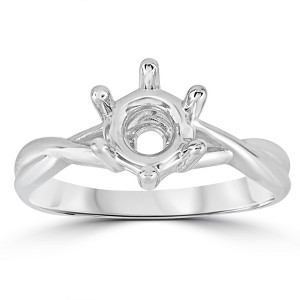 Pompeii3 14k White Gold Solitaire Round Twist Engagement Ring Setting - 1 of 3