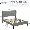 Nasitip Upholstered Bed Frame with Wingback Headboard, No Box Spring Needed, Wood Slats Support, Easy Assembly - 3 of 4