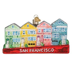 Old World Christmas 2.5 Inch San Francisco Painted Ladies Ornament Souvenir Historic Houses Tree Ornaments - 1 of 3