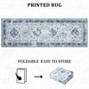 Vintage Floral Distressed Printed Area Rug Machine Washable Non Slip Stain Resistant Bodered Low Pile Ultra Thin Pet Friendly Carpet - 4 of 4