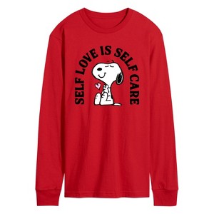 Men's - Peanuts - Self Love Is Self Care Long Sleeve Graphic T-Shirt - 1 of 4