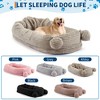 Large Size Dogs Bed, XL Washable Pet Bed with Faux Fur Bolster, Removable Cover Calming Round Bed - 4 of 4