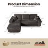 XIZZI No Assembly Sectional Sofa Set w/ Chaise - Plush/Corduroy Fabric, High-Resilience Foam, Beige/Black/Gray - Ships Compressed & Ready to Use - 3 of 4