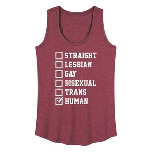 Women's Instant Message LGBT Checklist Graphic Racerback Tank - Heather ...